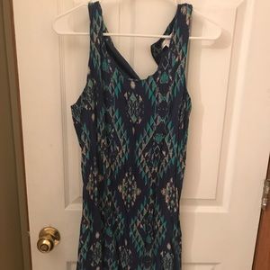 Blue and turquoise sleeveless dress